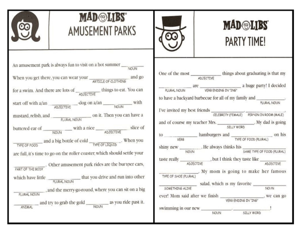 Mad Libs To Do Alone Printable Printable Mad Libs