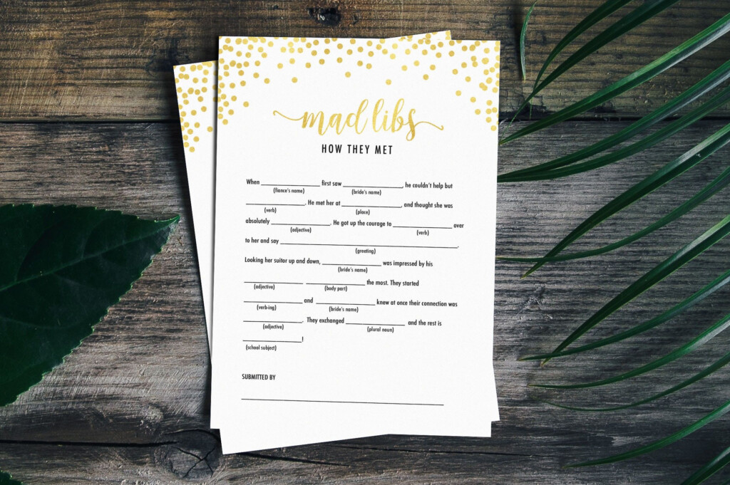 Mad Libs Wedding Bridal Mad Libs Shower Games Printable Madlibs 