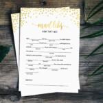 Mad Libs Wedding Bridal Mad Libs Shower Games Printable Madlibs