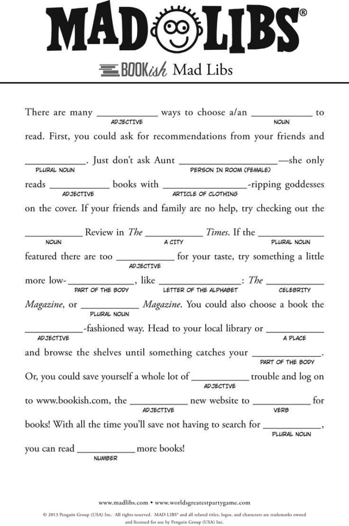 Pin By Debbie Wallace On ESL Free Mad Libs Mad Libs For Adults Mad Libs