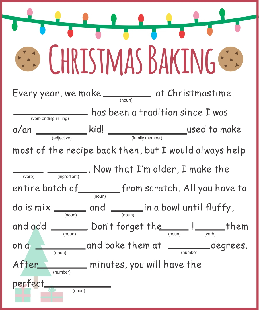 Printable Mad Libs Christmas Printable Blank World