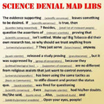 Science Denial Mad Libs James McGrath