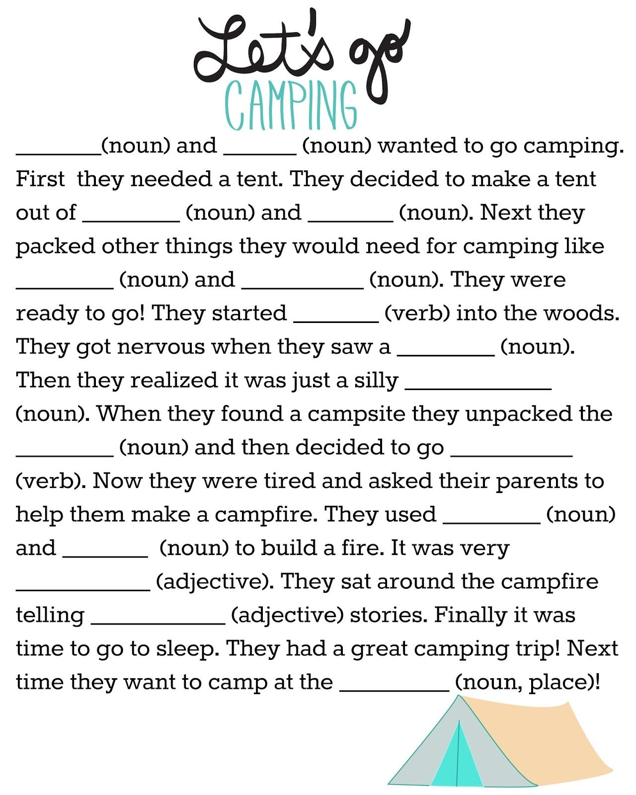 Summer Mad Libs Printable Printable Word Searches