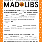 Thanksgiving Mad Libs Printable Thanksgiving Mad Lib Thanksgiving