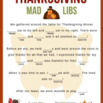 Thanksgiving Mad Libs Thanksgiving Mad Lib Thanksgiving Games For