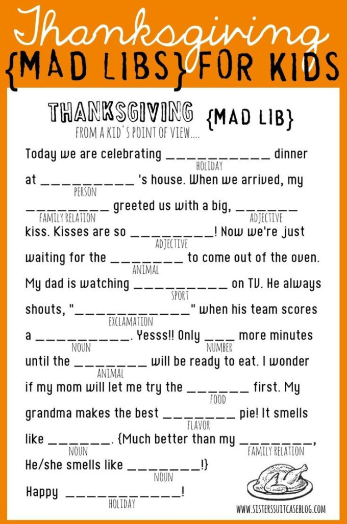 Thanksgiving Printable Placemats Google Search Thanksgiving Mad Lib 