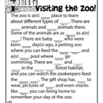 Visiting The Zoo Printable Mad Lib Word Puzzles For Kids Mad Libs