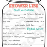 Wedding Mad Libs For The Bridal Shower Or Couples Shower Wedding