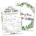 Wedding Vows Mad Libs Bridal Shower Game Printable Simple Black And