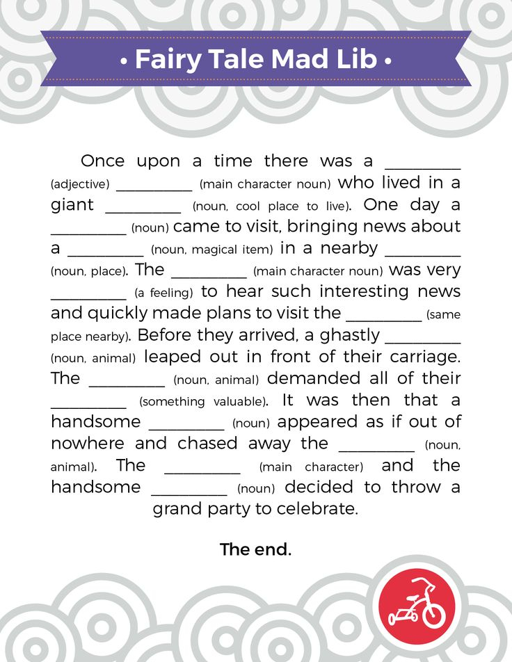 Write Your Own Fairytale With Kids Fairy Tales Kids Mad Libs Summer 